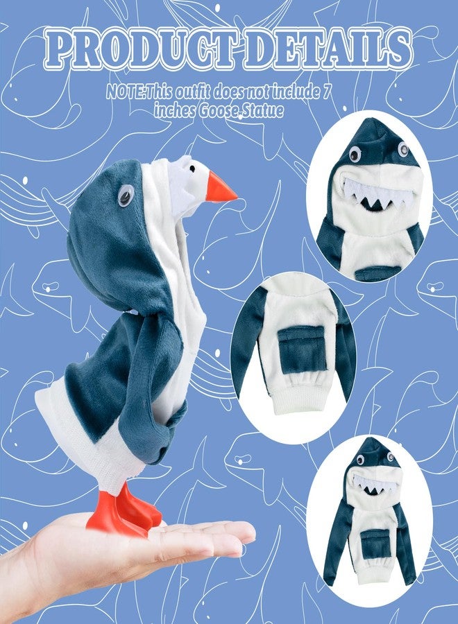 CAMDUCK 7 Inch Desk Goose Outfits, Blue Shark Hoodie for Desktop Goose, 7 Inches Mini Desk Geese Clothes Costume Clothing Accessories for Magnetic Geese Statue Table Decor - Image 3